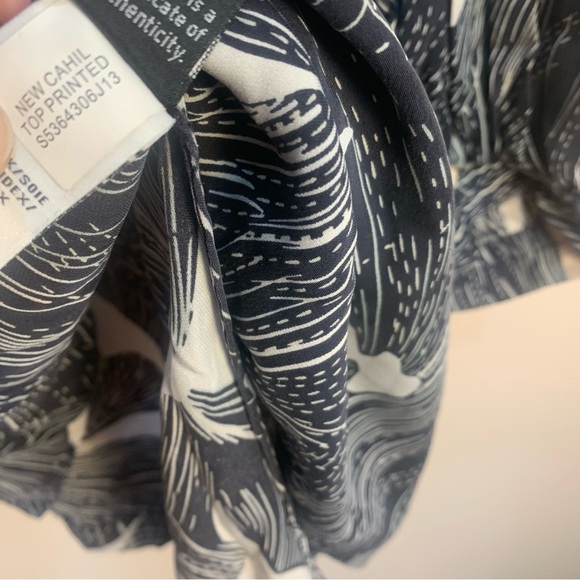 Diane Von Furstenberg Cahil 100% Silk Printed V Neck Blouse - Picture 9 of 13